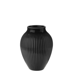 Keramická váza Knabstrup Ripple Black 12,5 cm