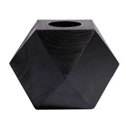 Teakový svietnik Diamond Black 10 cm