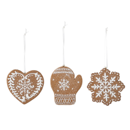 Vianočné odzoby Gingerbread II - set 3 ks