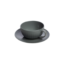 Porcelánová šálka a podšálka Vintage Grey 250 ml