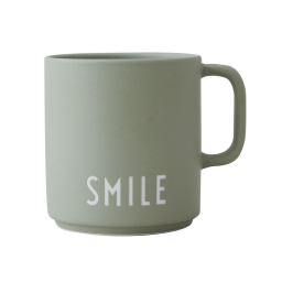 Porcelánový hrnček s uchom Smile Green