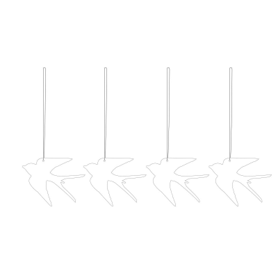 Veľkonočné dekorácie Deco Bird White - set 4 ks                    