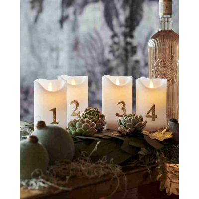                             Adventné LED sviečky Sara White Gold - set 4 ks                        