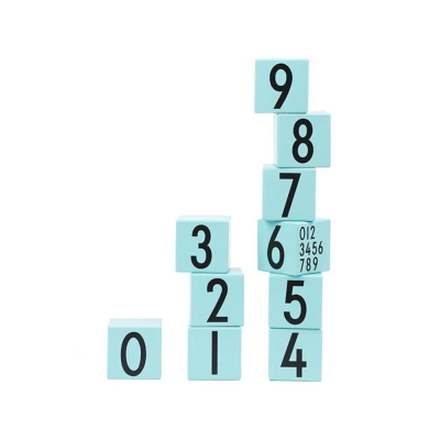 Drevené kocky Numbers Turquoise                    