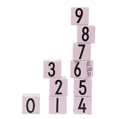 Drevené kocky Numbers Pink                    