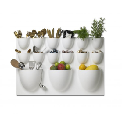                             Nástenný kvetináč VertiPlants BIO White 30 cm                        