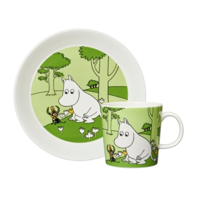 Darčekový set hrnčeka a taniera Moomin Troll Green                    