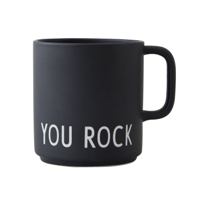 Porcelánový hrnček s uškom You Rock Black                    