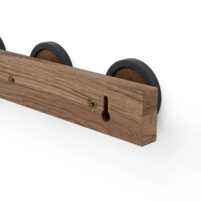                             Vešiak na stenu Hub Rail 4 háčiky Black Walnut                        